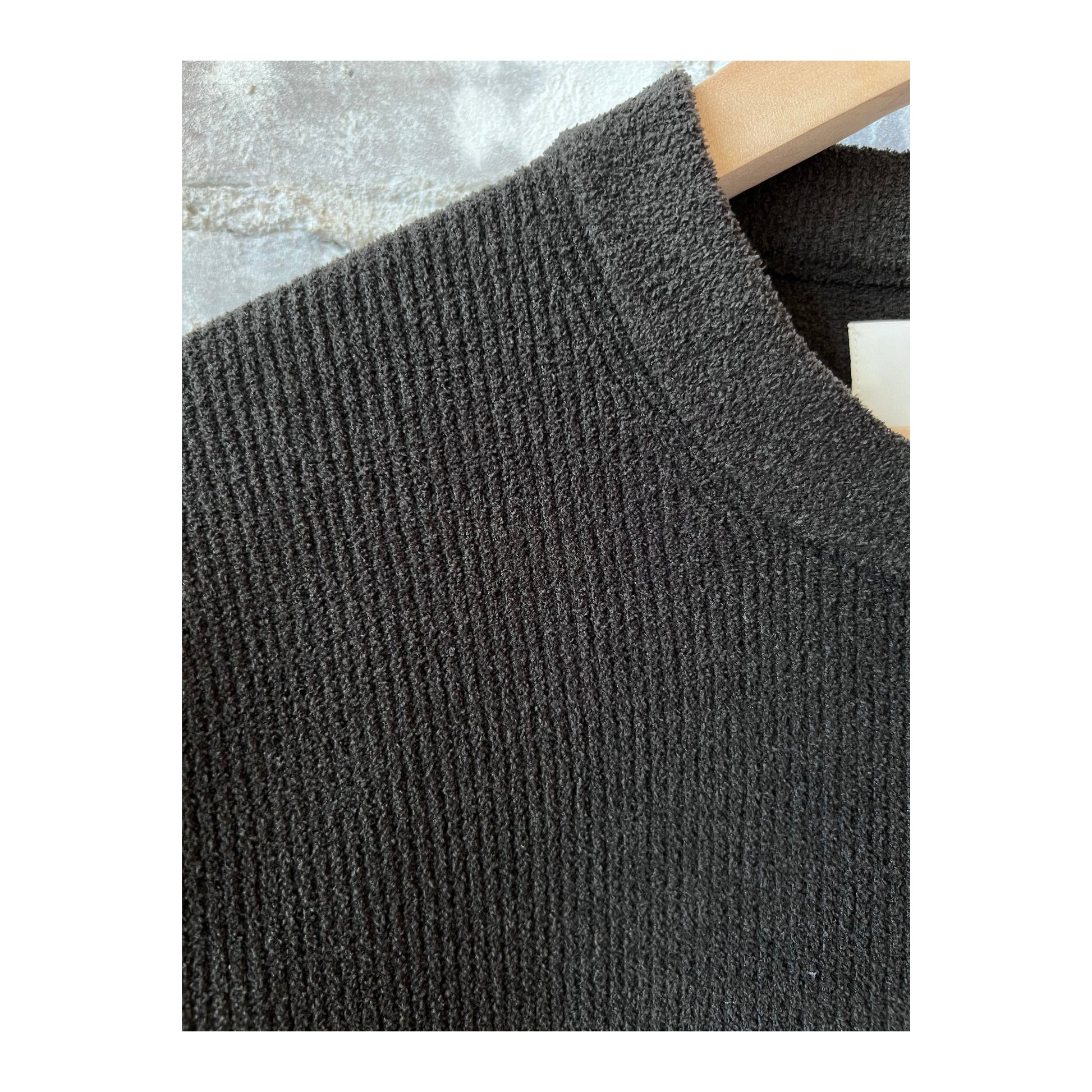 Men's NN07 Danny Sweater in dark army color, showing a close-up of the knitted fabric and crewneck design.