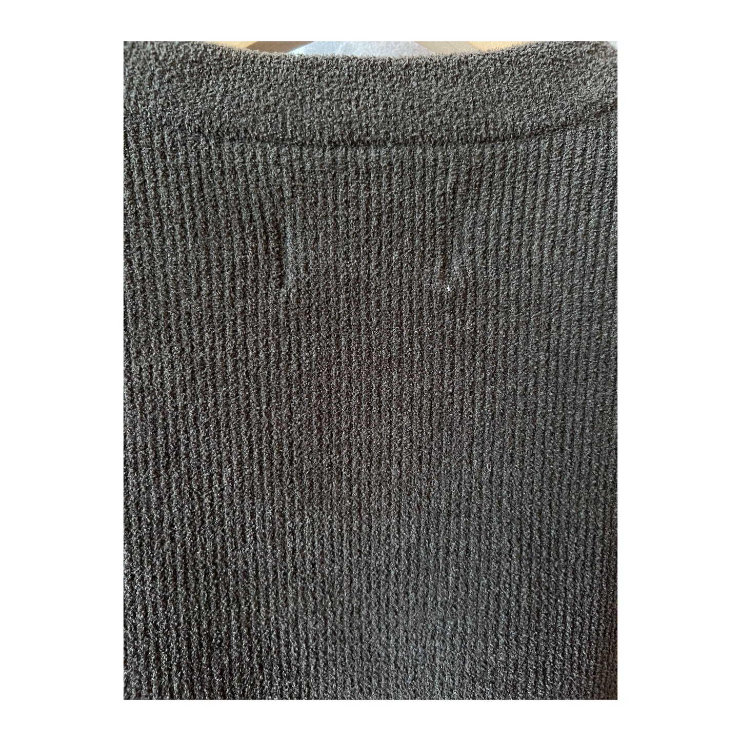 Men's dark army Danny sweater by NN07, featuring a cozy knit design and ribbed collar, shown in close-up detail.