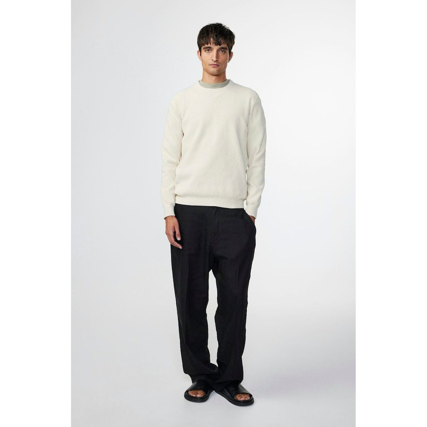 Men's NN07 Danny Sweater in ecru, featuring a cozy knit design and classic fit, ideal for casual and stylish looks.