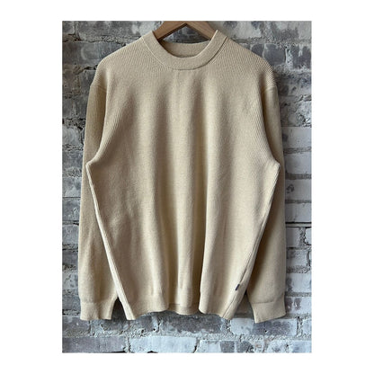 Men's NN07 Danny Sweater in ecru, soft knit fabric, featuring a classic crewneck and long sleeves, casual and comfortable.