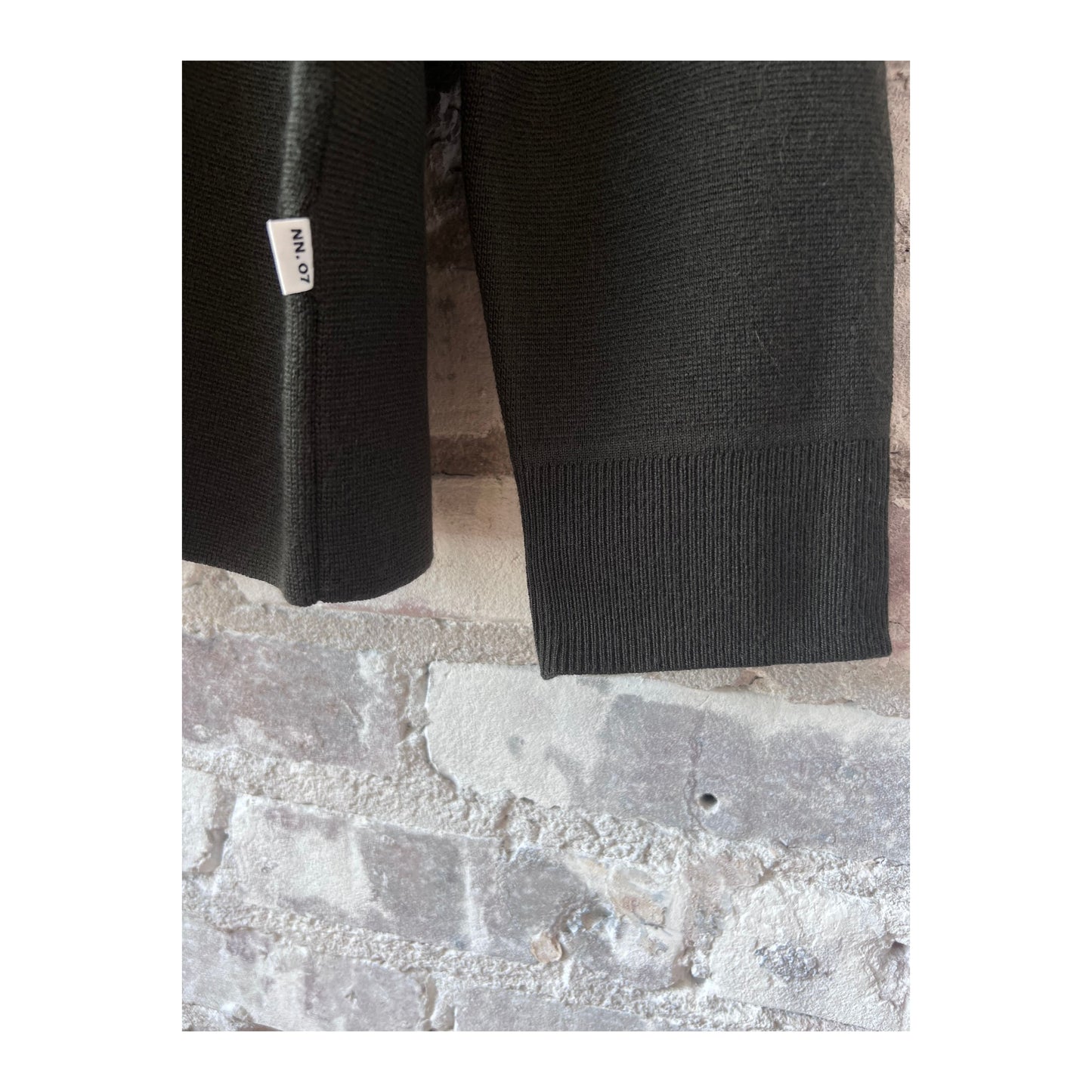 Men's NN07 Harald Wool Blend Sweater in Dark Army, featuring a cozy knit design and ribbed cuffs.