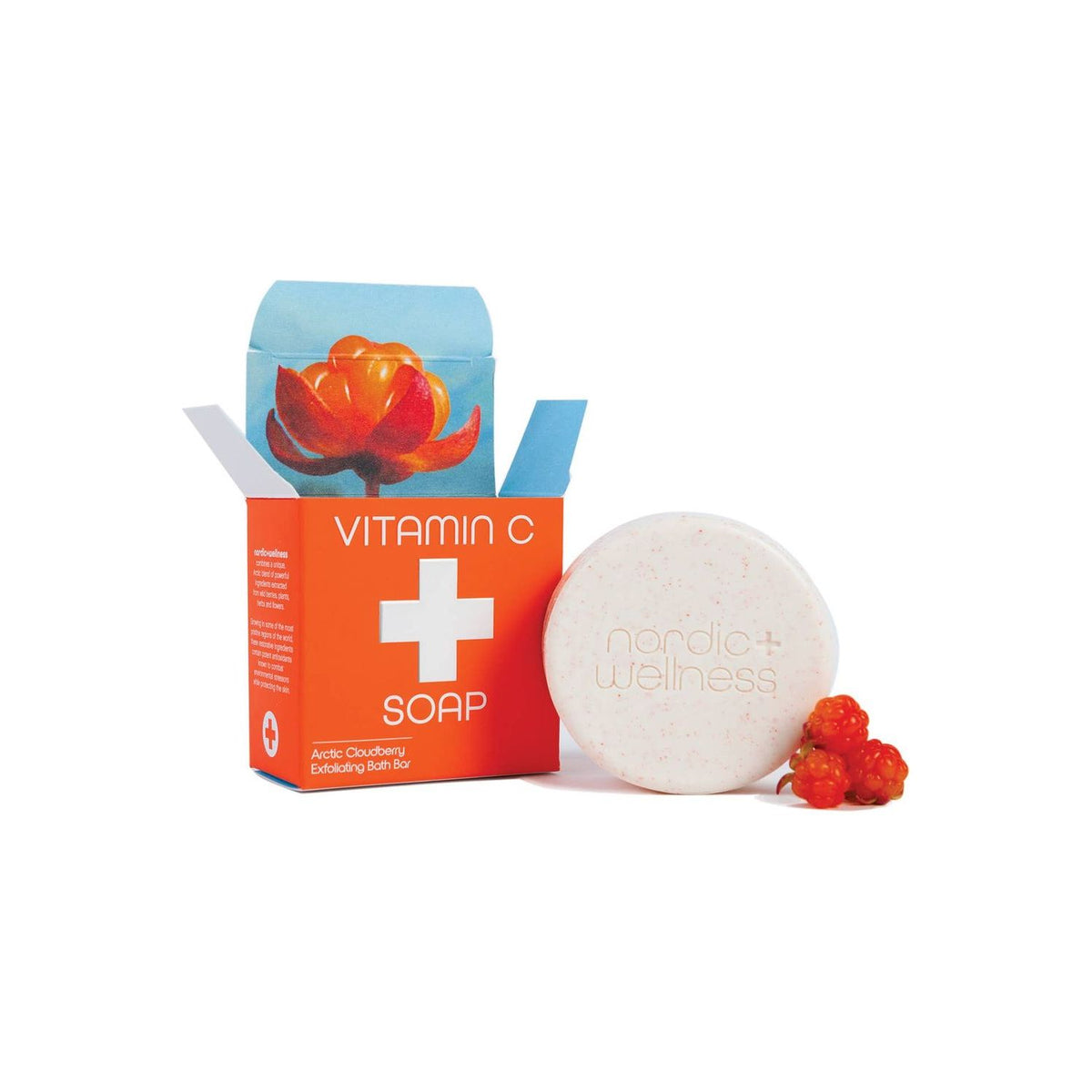 Nordic+Wellness™ Vitamin C soap accessory by Kalastyle Soap Co., featuring a natural soap bar with vibrant orange color and citrus scent.