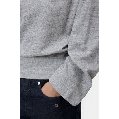 Light grey melange off-shoulder sweatshirt for women by Closed, featuring a relaxed fit and casual style.