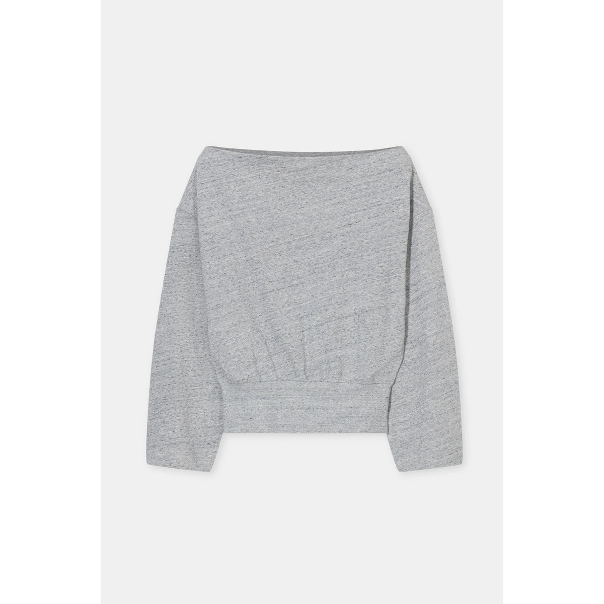 Light grey melange women's off-shoulder sweatshirt by Closed, featuring a relaxed fit and casual style.