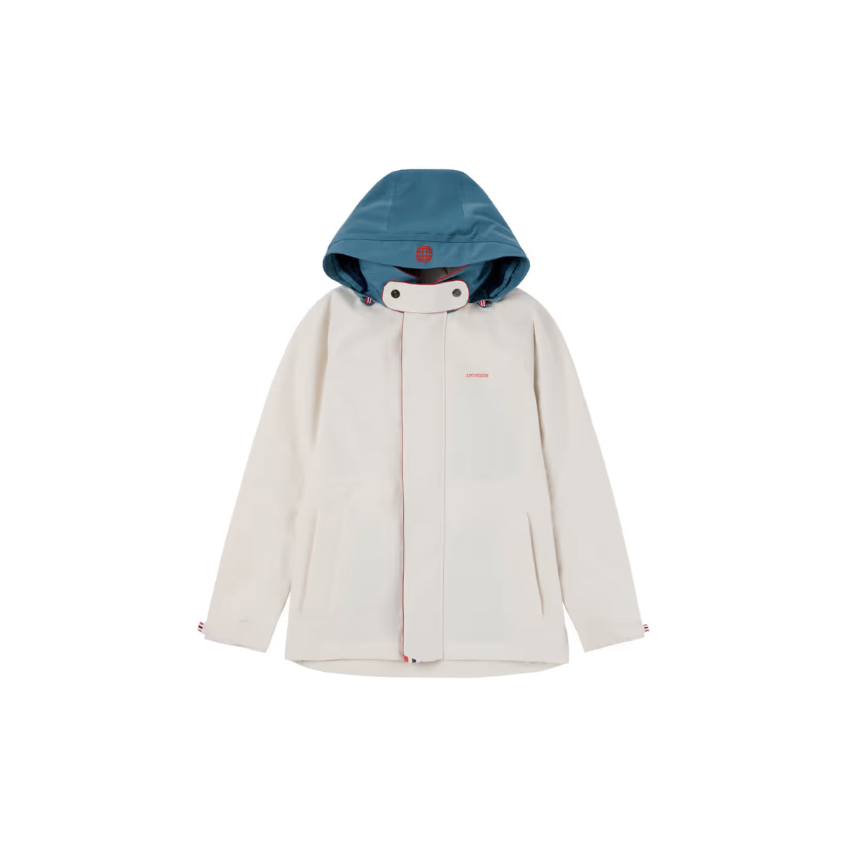 Men's Old Salt Jacket by Amundsen in Snow White, featuring a stylish winter coat with a high collar and durable fabric.