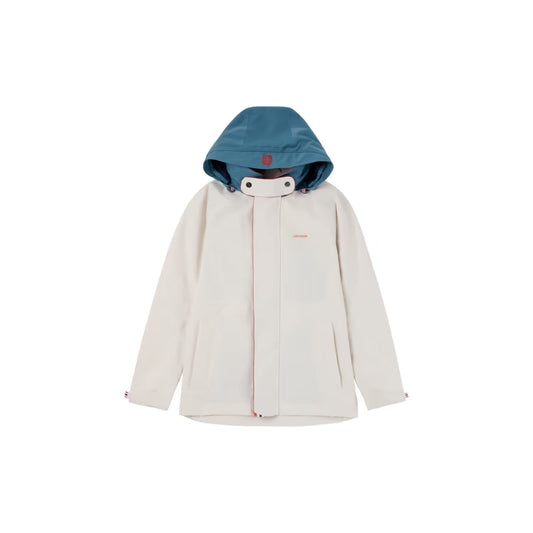 Men's Old Salt Jacket by Amundsen in Snow White, featuring a stylish winter coat with a high collar and durable fabric.