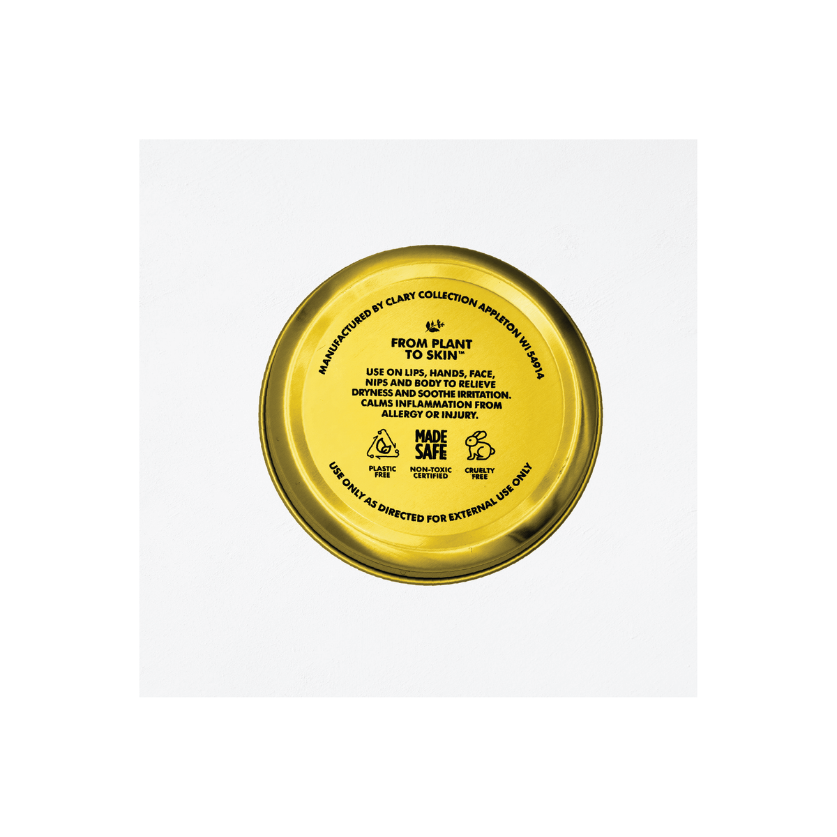Clary Collection Olive Balm 2oz jar, natural skincare accessory with olive-based moisturizing balm, shown in the image.