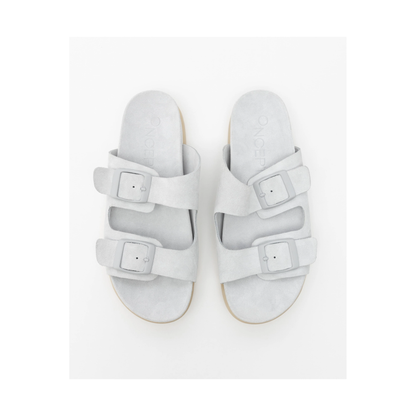 Women's Savannah Hydro-Suede Slide sandal by Oncept with water-repellent material and contoured footbed in ice color.