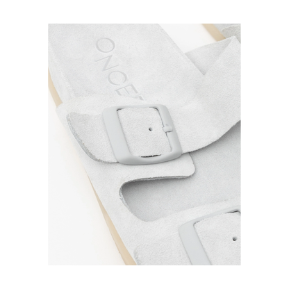 Women's Savannah Hydro-Suede Slide by Oncept in ice color, featuring a comfortable slip-on design with hydrosuede material.