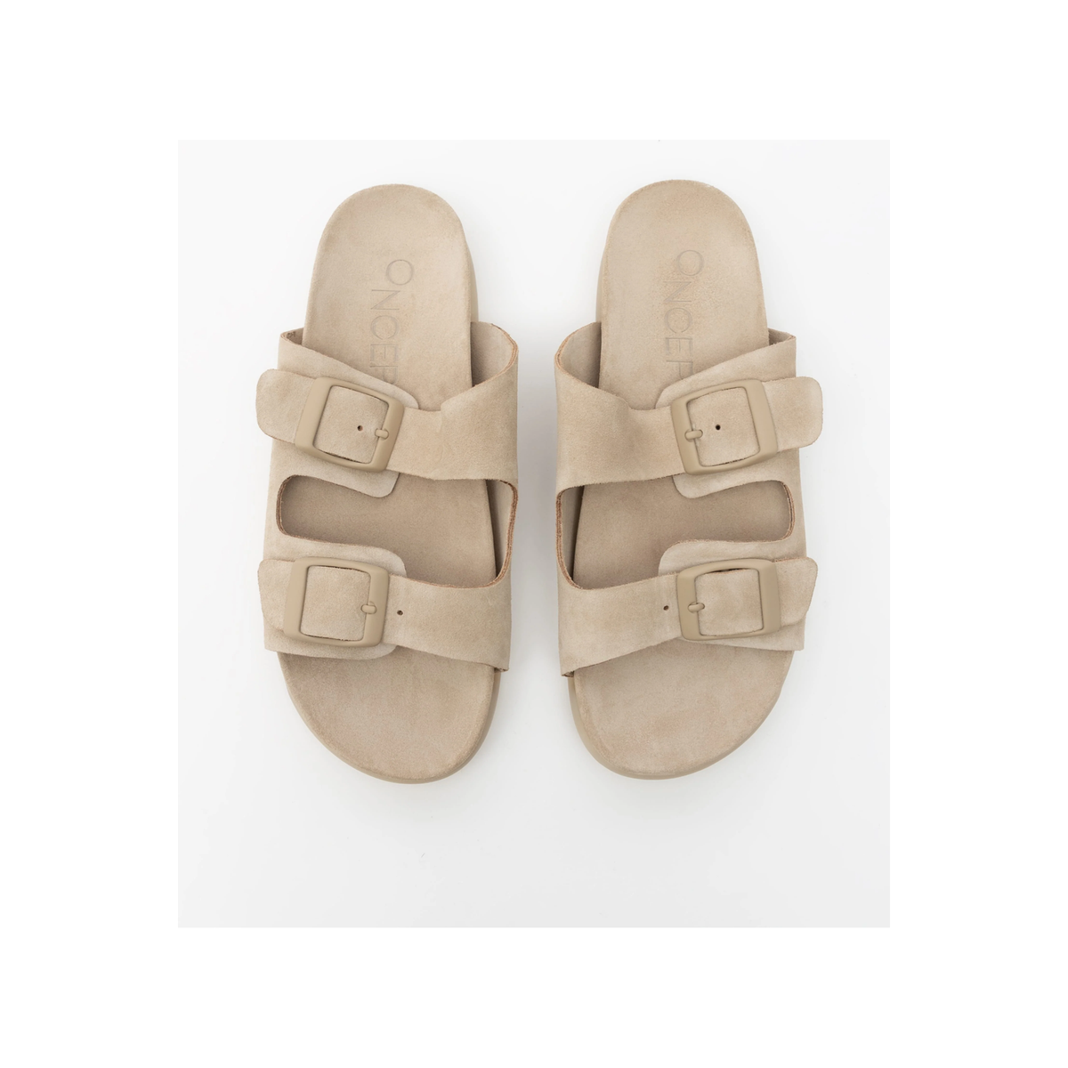 Women's Savannah Hydro-Suede Slide sandal by Oncept with water-repellent suede and contoured footbed, in Sand Castle color.