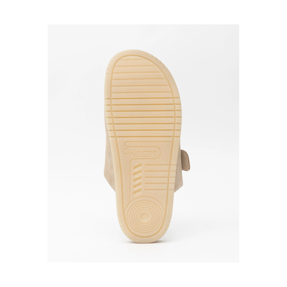 Women's Savannah Hydro-Suede Slide sandal by Oncept featuring water-repellent suede and contoured footbed in sand castle color.