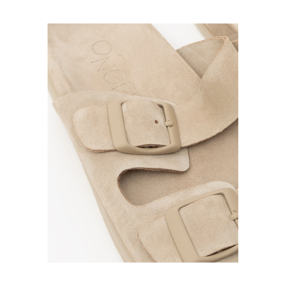 Women's Savannah Hydro-Suede Slide sandal by Oncept with water-repellent suede and contoured footbed, in Sand Castle color.