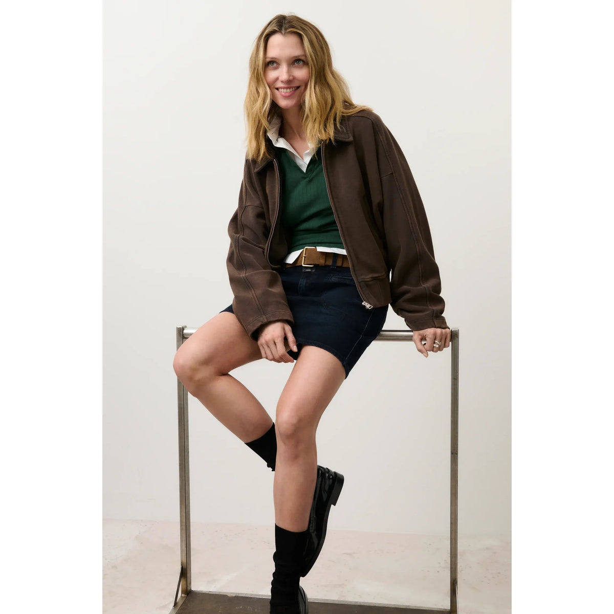 Women's organic cotton brown jacket by Closed Women's, featuring a stylish, eco-friendly design and comfortable fit.