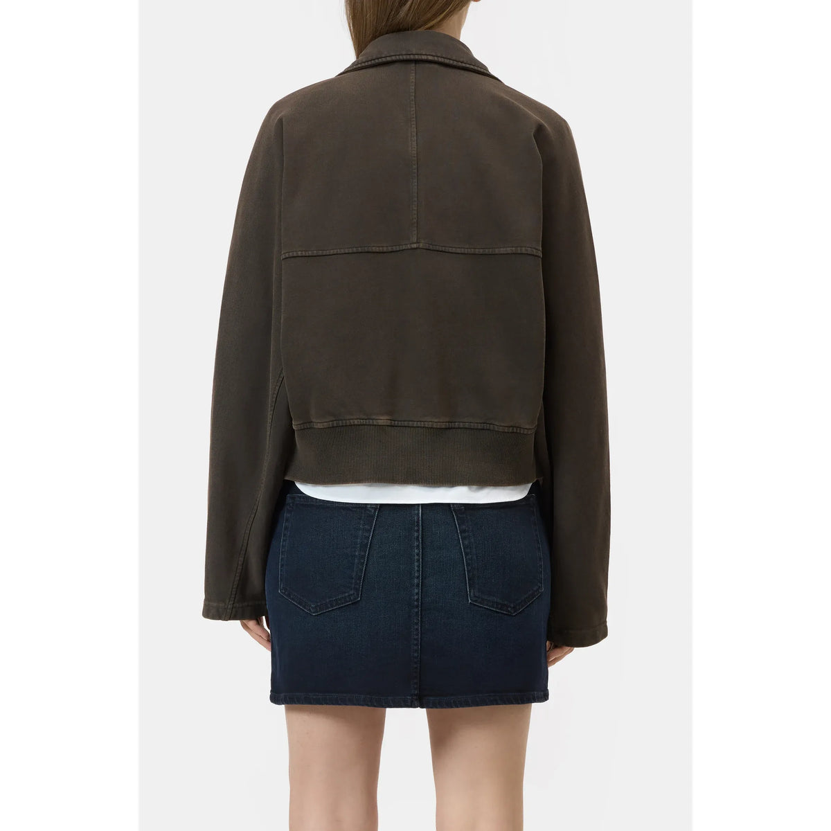 Women's organic cotton jacket in brown by Closed Women's, featuring a comfortable and stylish casual design.