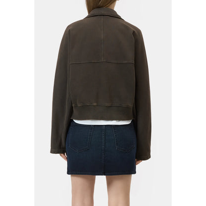 Women's organic cotton jacket in brown by Closed Women's, featuring a comfortable and stylish casual design.