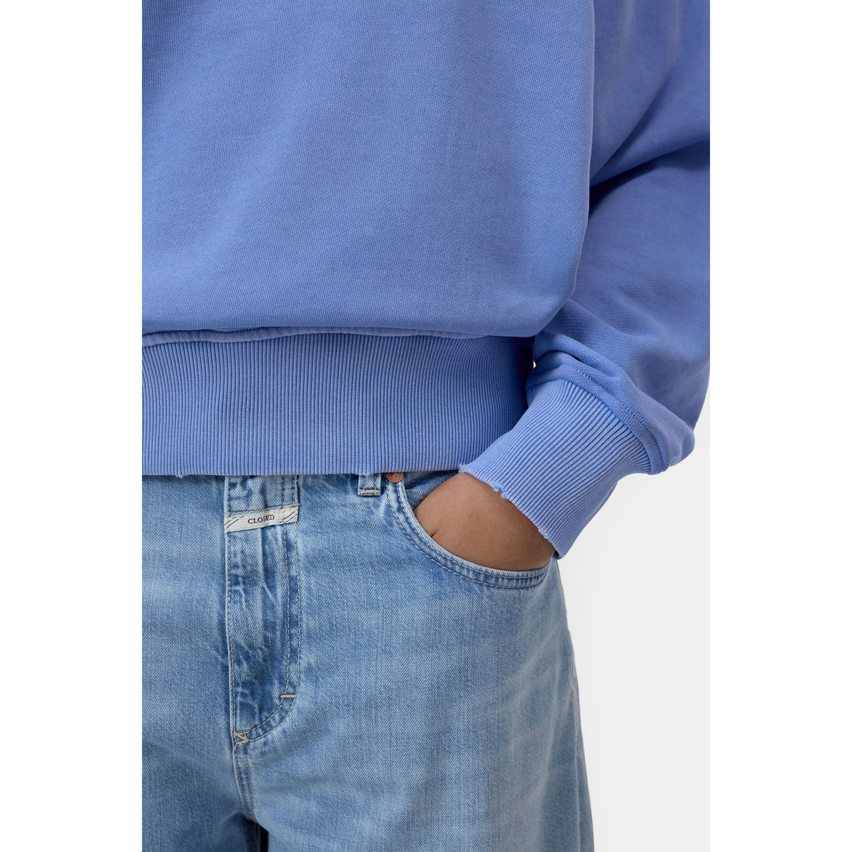 Closed Women's Organic Cotton Sweatshirt - Moonleaf Blue Cadet Blue