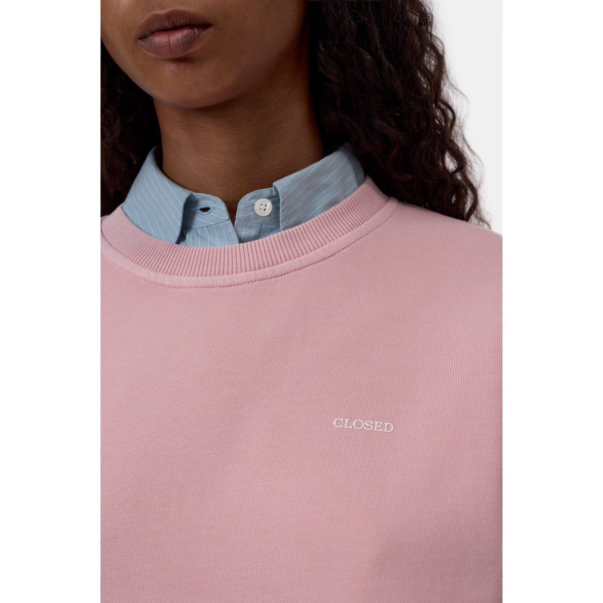 Closed Women's Organic Cotton Sweatshirt - Powder Pink Rosy Brown
