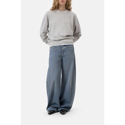 Closed Women's Organic Cotton Sweatshirt - Stoneleaf Green White Smoke