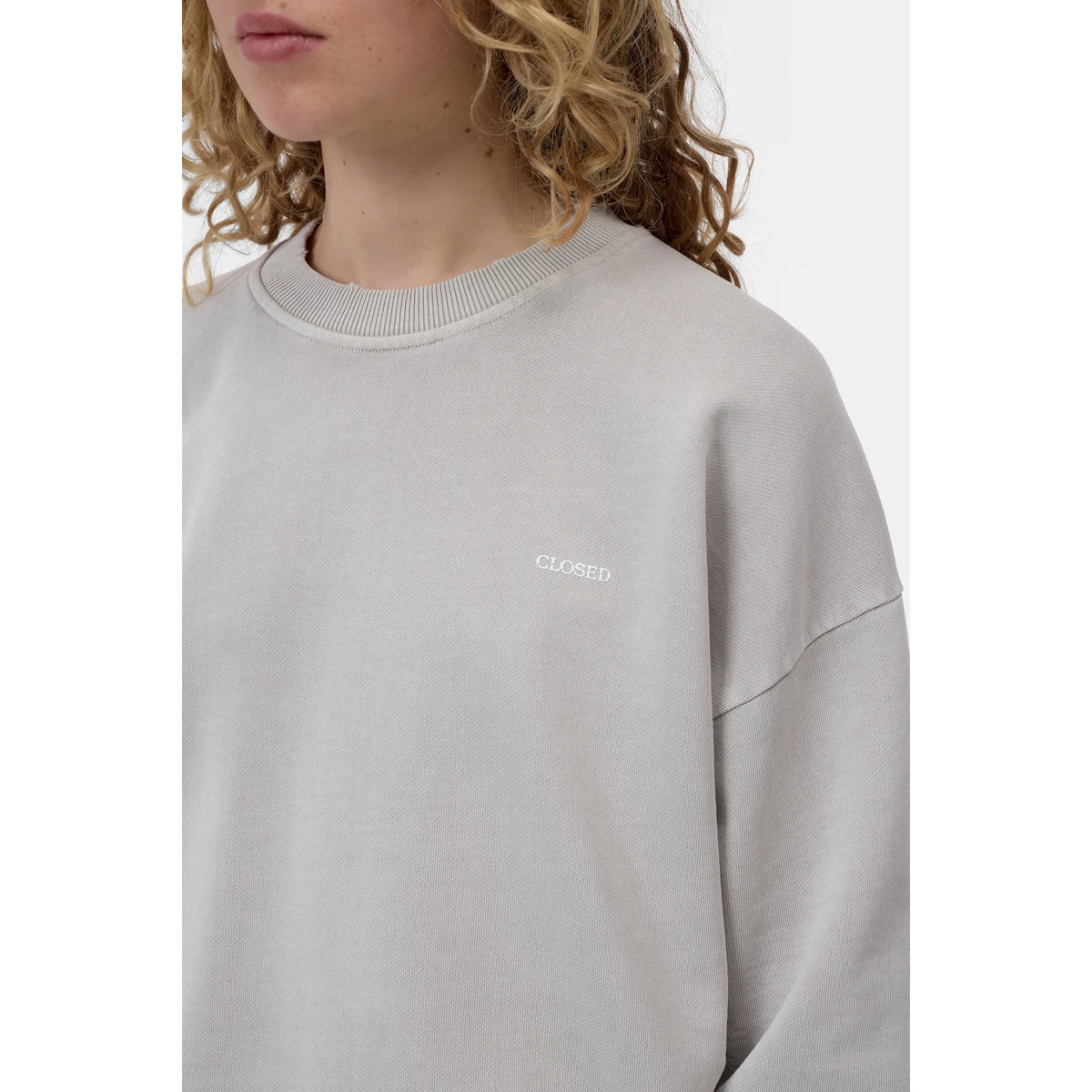 Closed Women's Organic Cotton Sweatshirt - Stoneleaf Green Gray