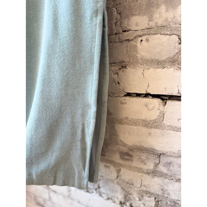 Women's Organic Cotton Terry Elbow Sleeve Polo Maxi Dress by Majestic Filatures in Blue Calanques, featuring a relaxed fit and casual style.