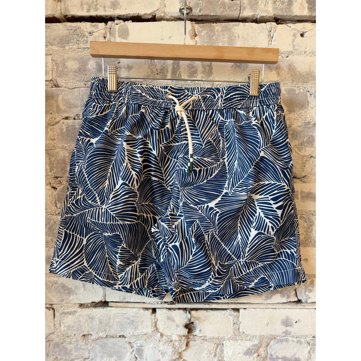Hartford Men's "Palm" Woven Swimshort - Navy Dim Gray
