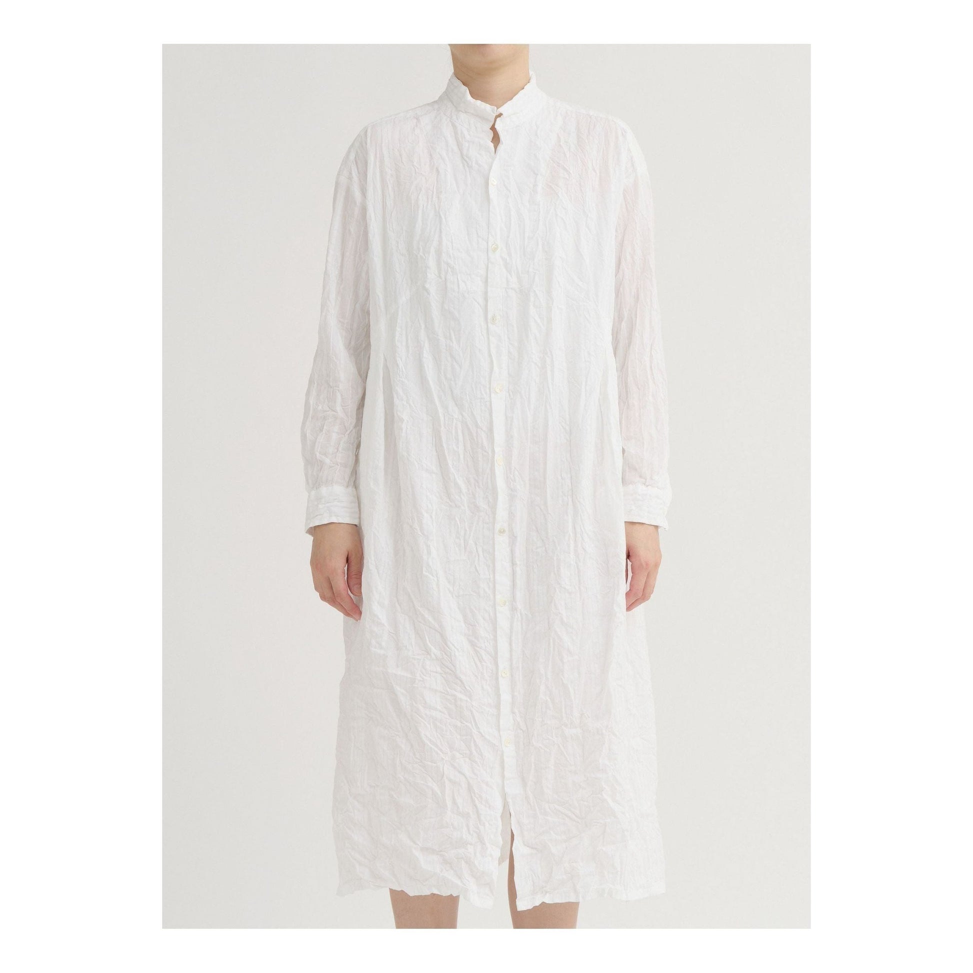Women's white Cotton Dobby Shirt Dress by Pas De Calais, featuring a classic collar, button-front, and relaxed fit.