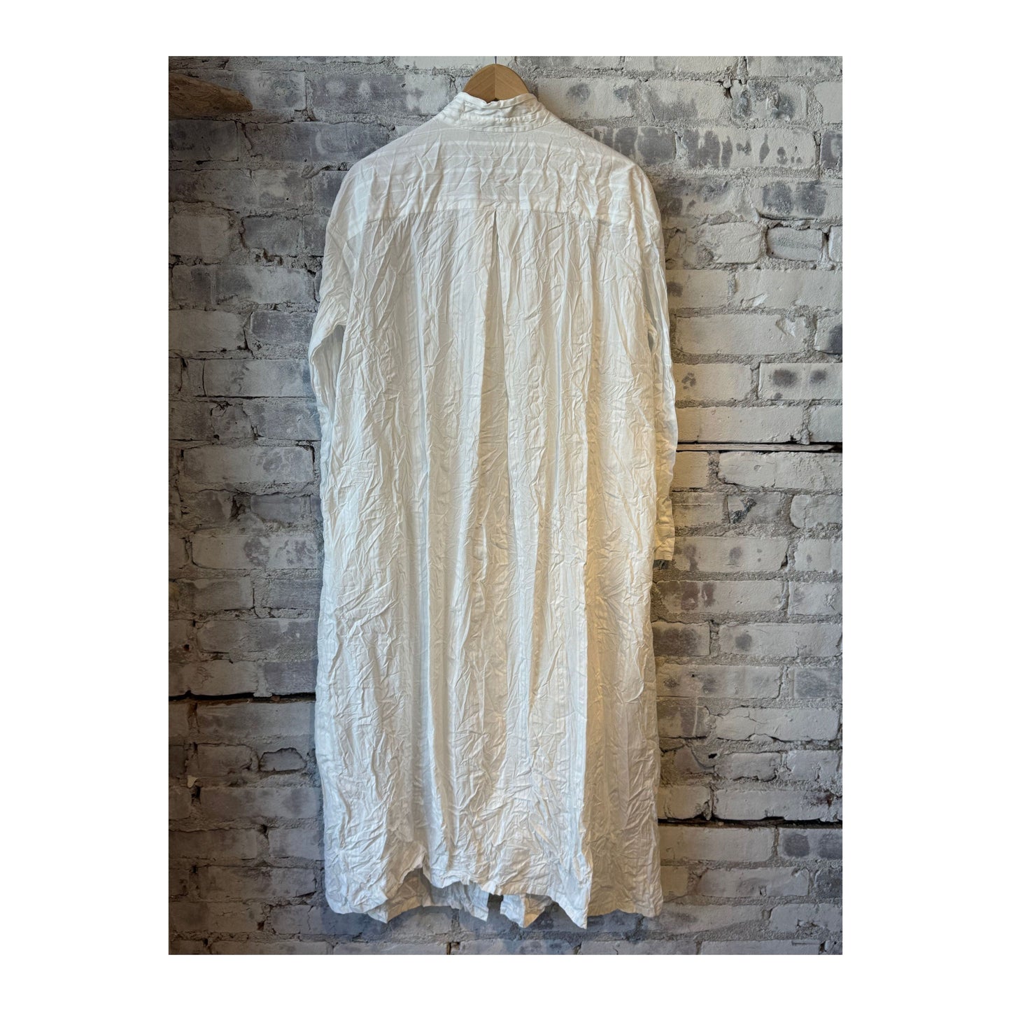 White women's Cotton Dobby Shirt Dress by Pas De Calais featuring a classic collar and button-front design.