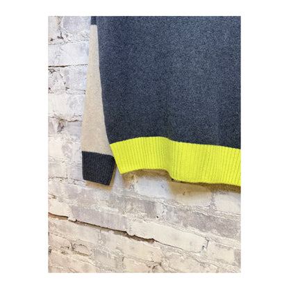 Women's Freecity Patch/Pocket Cashmere Luxe Cardigan in Mineral Blue Mix, featuring a cozy, stylish knit design with patch pockets.