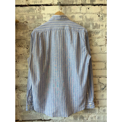 Hartford Men's Paul Striped Woven Shirt - Navy/White Multi Dark Gray