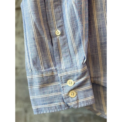 Hartford Men's Paul Striped Woven Shirt - Navy/White Multi Light Slate Gray