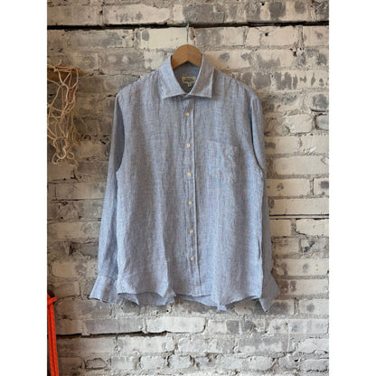 Men's Paul Woven Shirt by Hartford Men's in navy and white, featuring a casual woven fabric and classic collar.