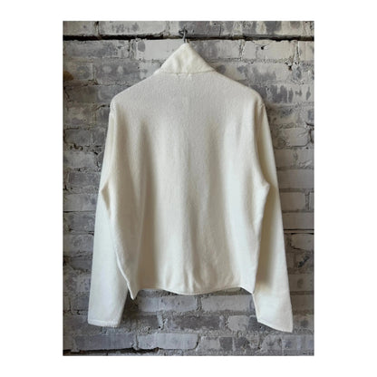 Men's ivory PF jacket by 04651, stylish men's outerwear with a clean, smooth fabric finish, suitable for casual or formal wear.