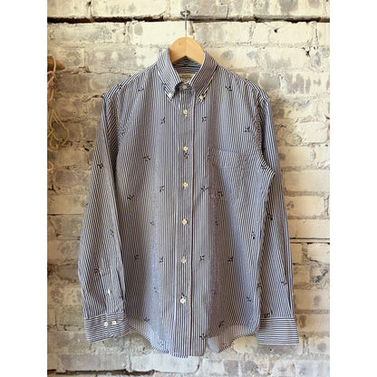 Men's Pitt Woven Shirt by Hartford Men's in navy and white, featuring a stylish woven pattern and button-down design.