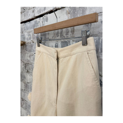 Women's Pom Pom Trouser in custard color by Hope For Flowers, featuring a relaxed fit with decorative pom pom details.