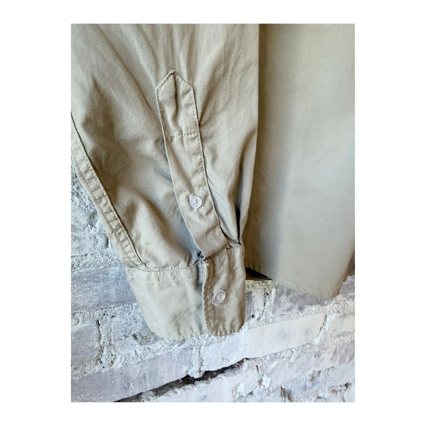 Men's Save Khaki United poplin standard shirt in Earth color, featuring a classic fit and button-down collar.