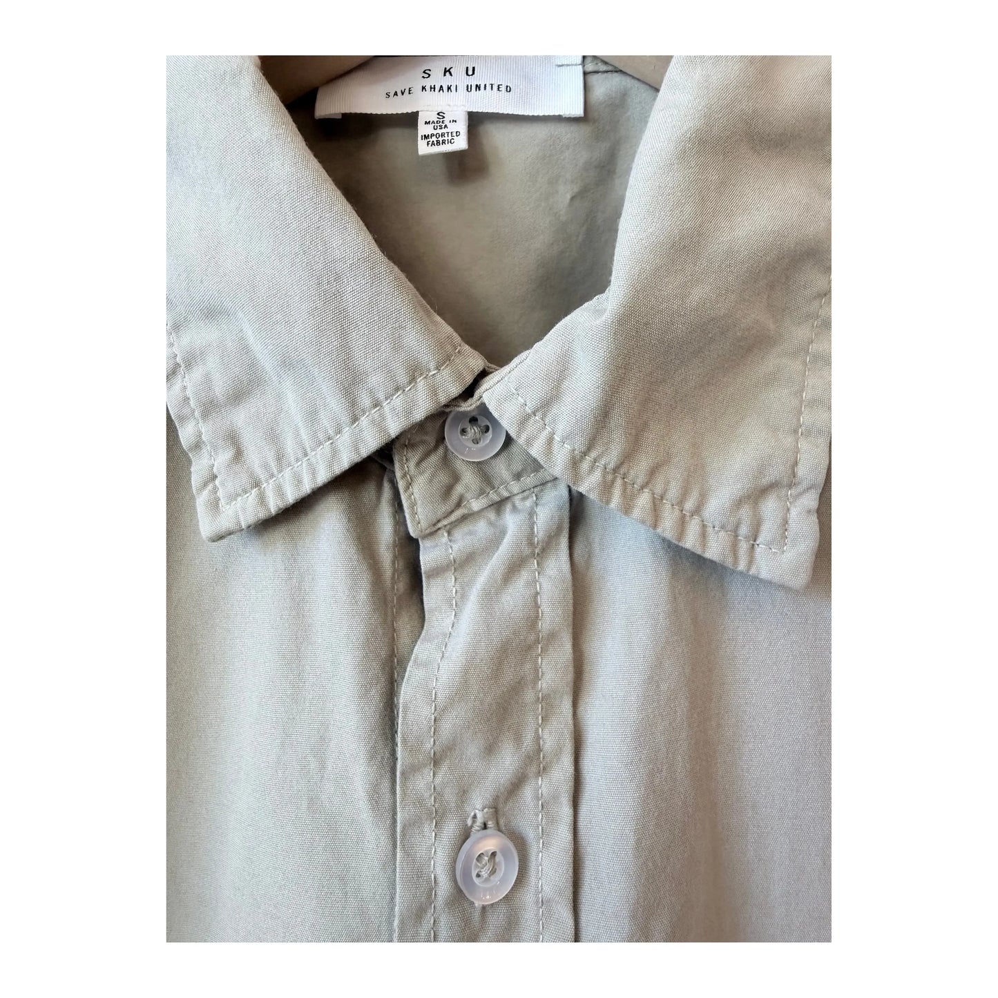 Men's Save Khaki United poplin standard shirt in earthy tones, featuring a classic fit and button-down collar.