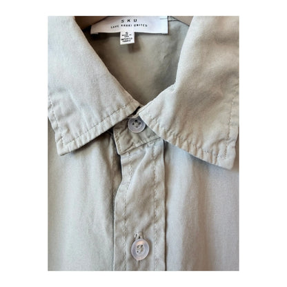 Men's Save Khaki United poplin standard shirt in earthy tones, featuring a classic fit and button-down collar.