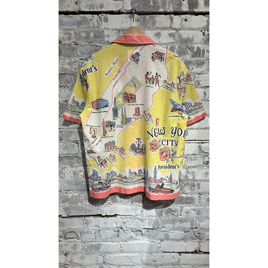 Poplin Reef Shirt - Yellow New York Map - DUNE + SALT