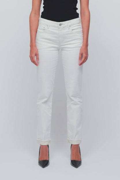 Keane Slim Straight Jean - White