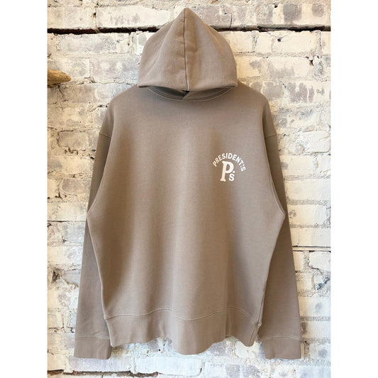 Men's Presidents P's Hooded Surfer Sweater in washed mud, featuring a casual hooded design and surf-inspired style.