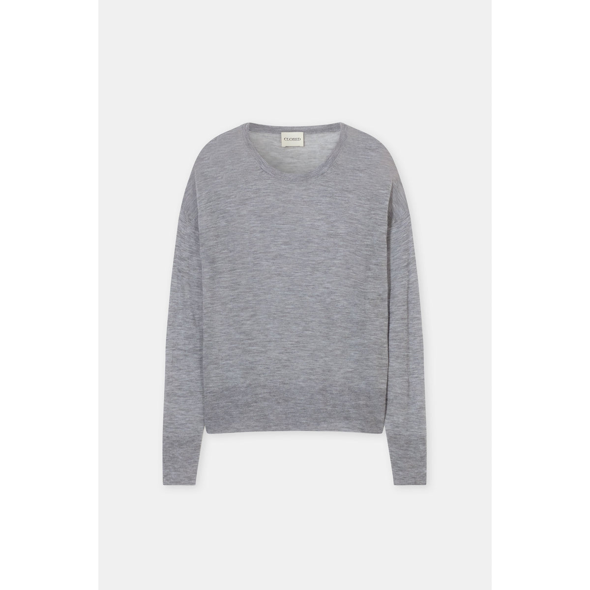 Closed Women's Pure Wool Fine Knit - Light Grey Melange Dark Gray