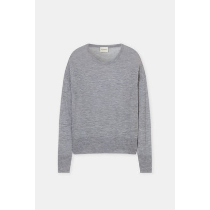 Closed Women's Pure Wool Fine Knit - Light Grey Melange Dark Gray