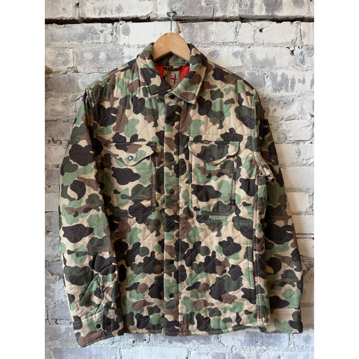 Relwen Quilted Flannel Shirt Jacket - Duck Camo Slate Gray