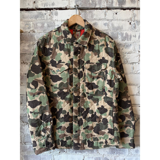 Relwen Quilted Flannel Shirt Jacket - Duck Camo Slate Gray