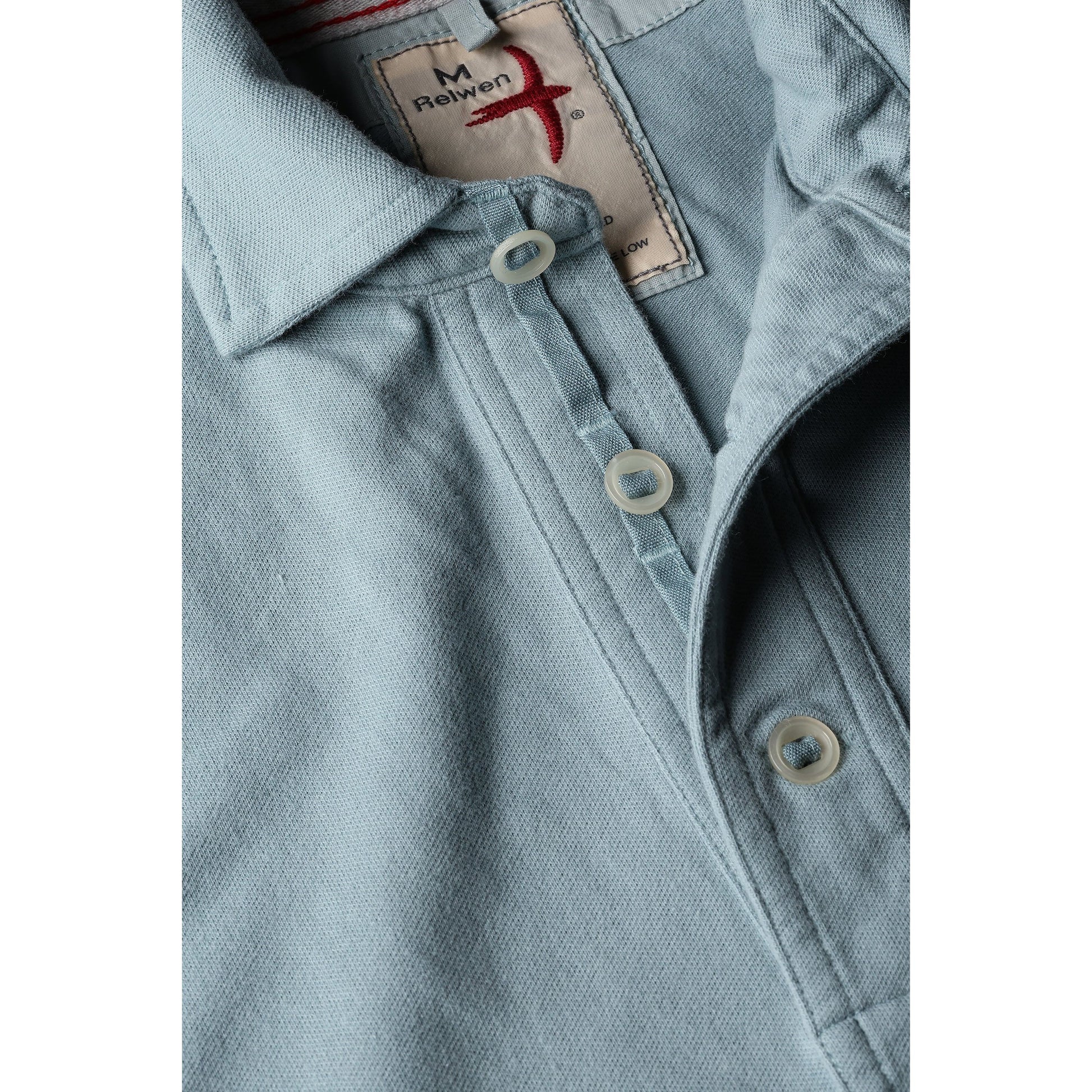 Men's Pique Slot Polo by Relwen in Pumice, featuring a classic polo shirt style with textured pique fabric.