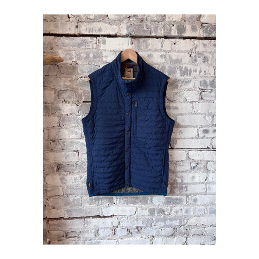 Men's Windzip Vest in Bright Navy by Relwen, featuring a lightweight windproof design and zip-up front.