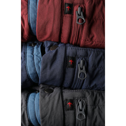 Men's Bright Navy Windzip Vest by Relwen, featuring a lightweight windproof design with a full zipper and stand-up collar.
