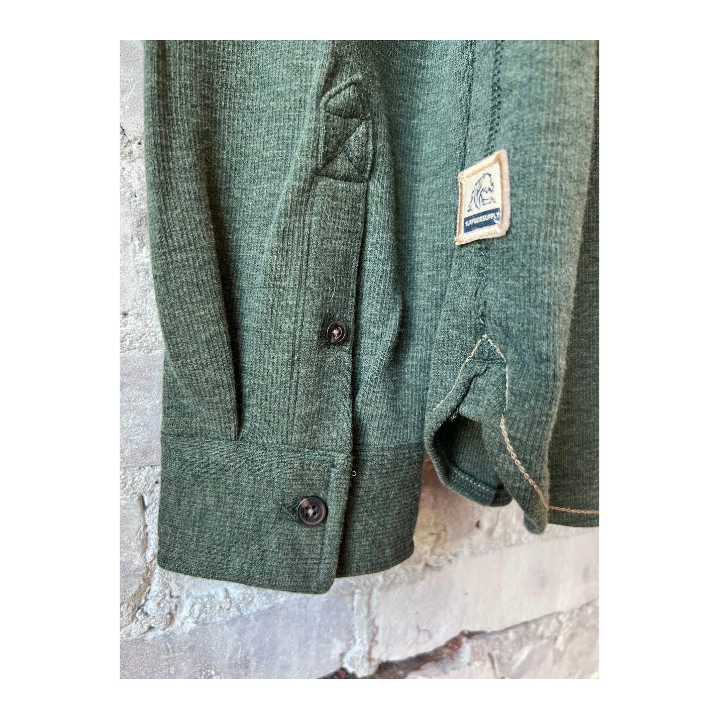 Men's green Heather Rex Soft Knit Shirt by Surfside Supply, showcasing the cozy, lightweight knit fabric and casual fit.