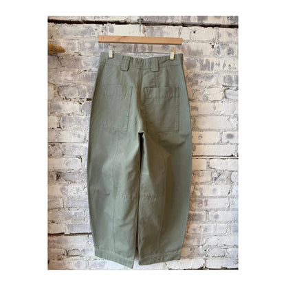 Women's Rhannon Barrel Pants in faded green by Closed, shown in a relaxed fit with wide legs and comfortable waistband.