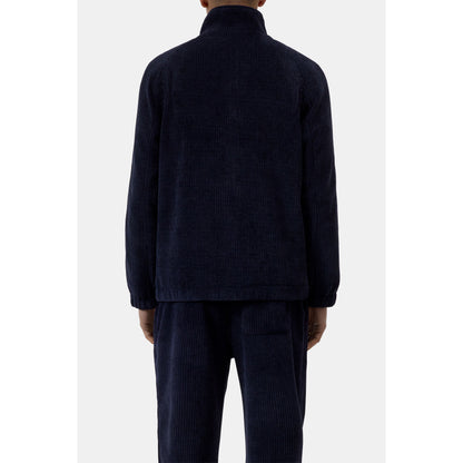 Men's Rib-Fleece Track Jacket in Dark Night by Closed Men's, showing a cozy fleece fabric and sporty design.